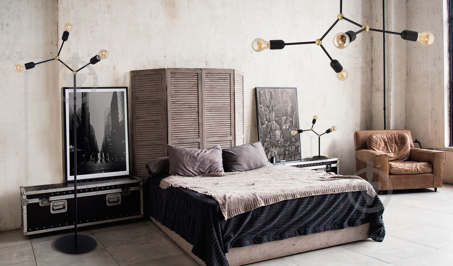 Бра TK Lighting Fantasy 2x60 Вт E27 черный 2429 - фото 2