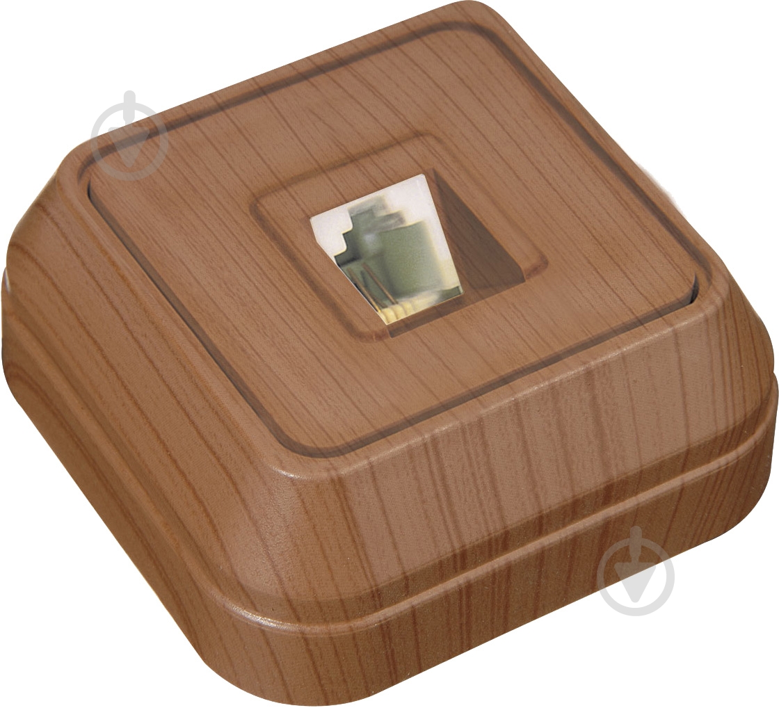 Розетка телефонная Makel Siva Ustu орех 45414 - фото 1