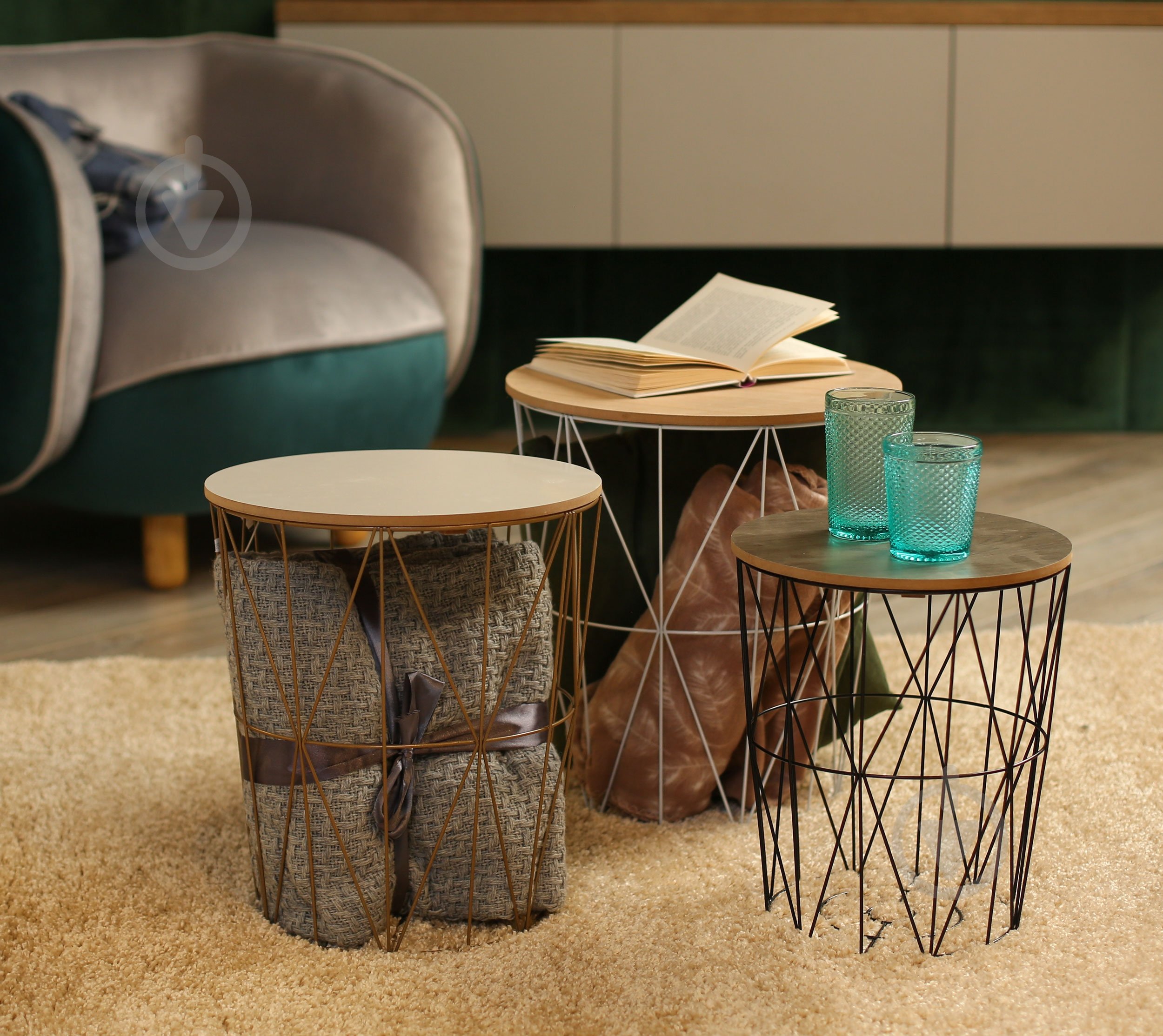 Стол-корзина Сканди 340x300x300 мм дерево натуральноечерный - фото 4