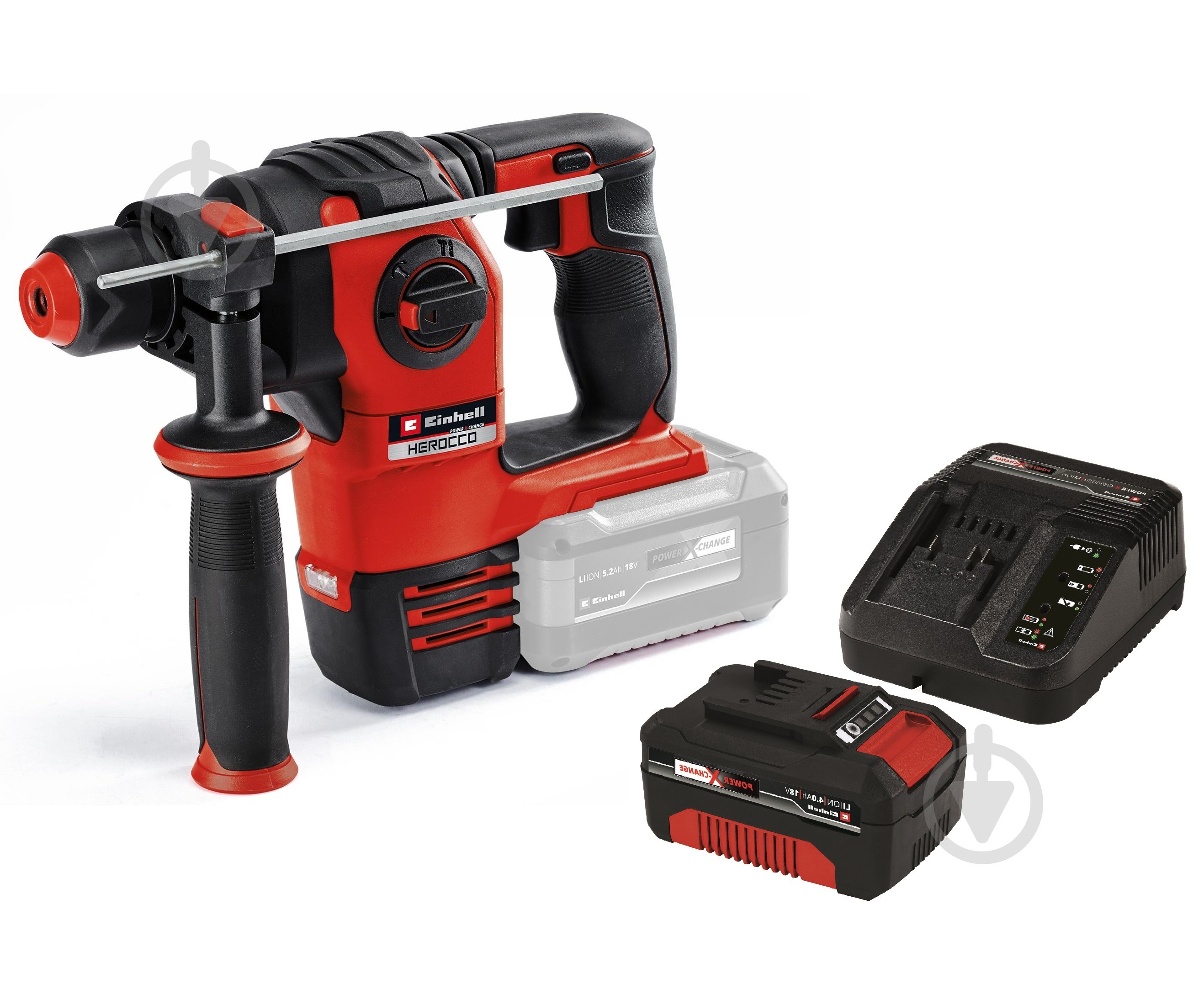 Перфоратор Einhell акумуляторний безщітковий PXC HEROCCO 18/20 Kit 4 Ah 4513900 Set1 - фото 1 Перфоратор Einhell акумуляторний безщітковий PXC HEROCCO 18/20 Kit 4 Ah 4513900 Set1 - фото 1