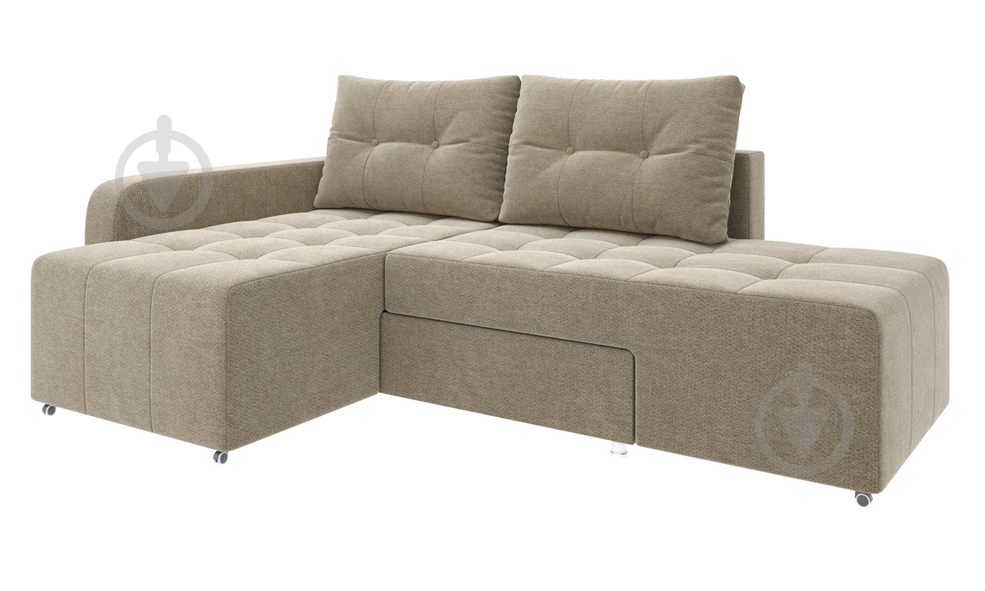 Диван угловой SOFYNO ЭДВАРД левый бежевыйкоричневый 2400x1600x680 мм - фото 1