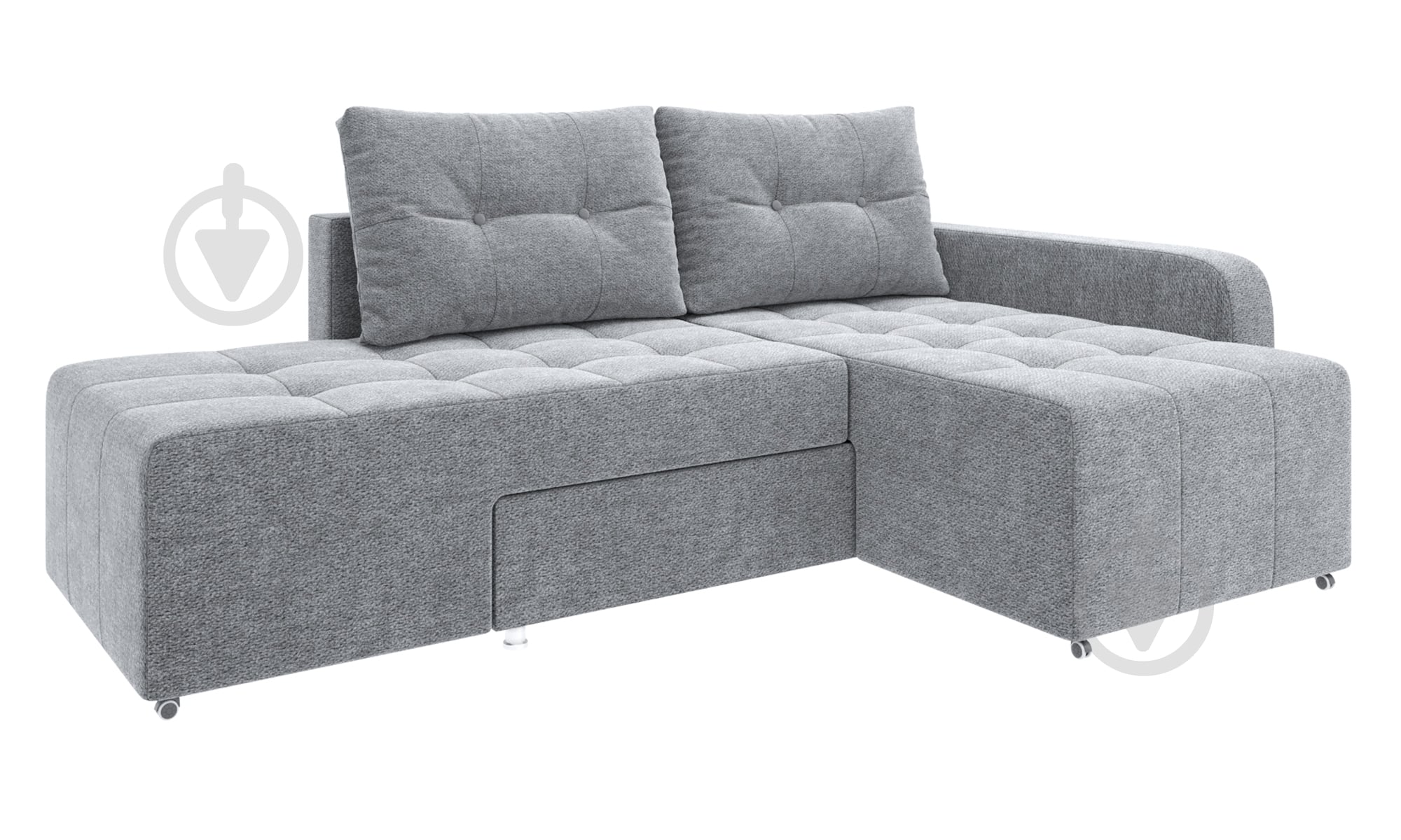 Диван угловой SOFYNO Эдвард правый серый 2400x1600x680 мм - фото 1
