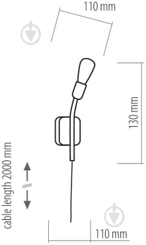Бра TK Lighting Aksel 1x60 Вт E27 чорний 2391 - фото 2