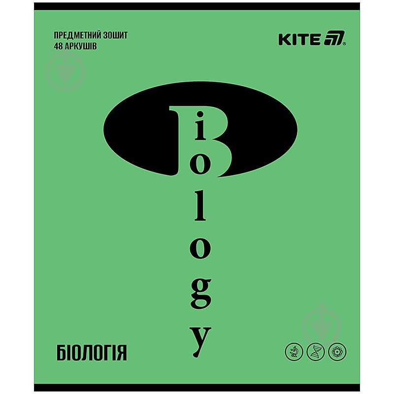 Зошит предметний 48 арк. клітинка Bright біологія K25-240-17 KITE - фото 1