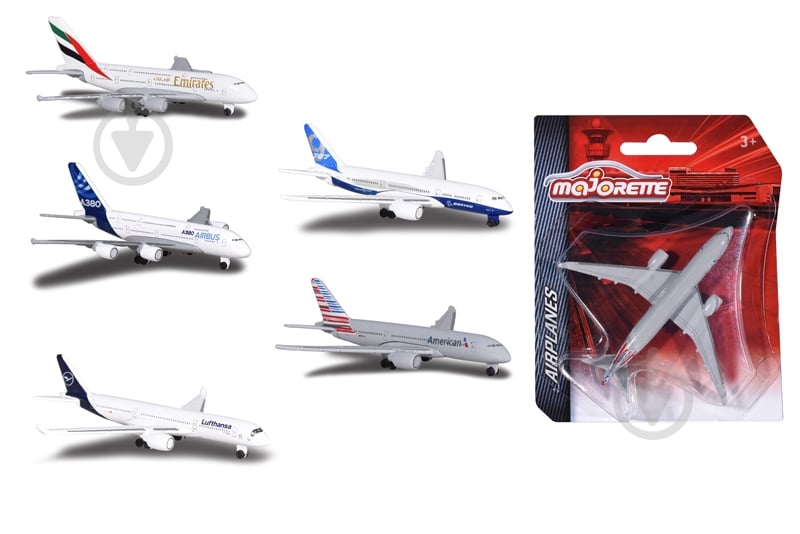 Самолет Majorette в ассортименте 5 видов 1:64 - фото 1
