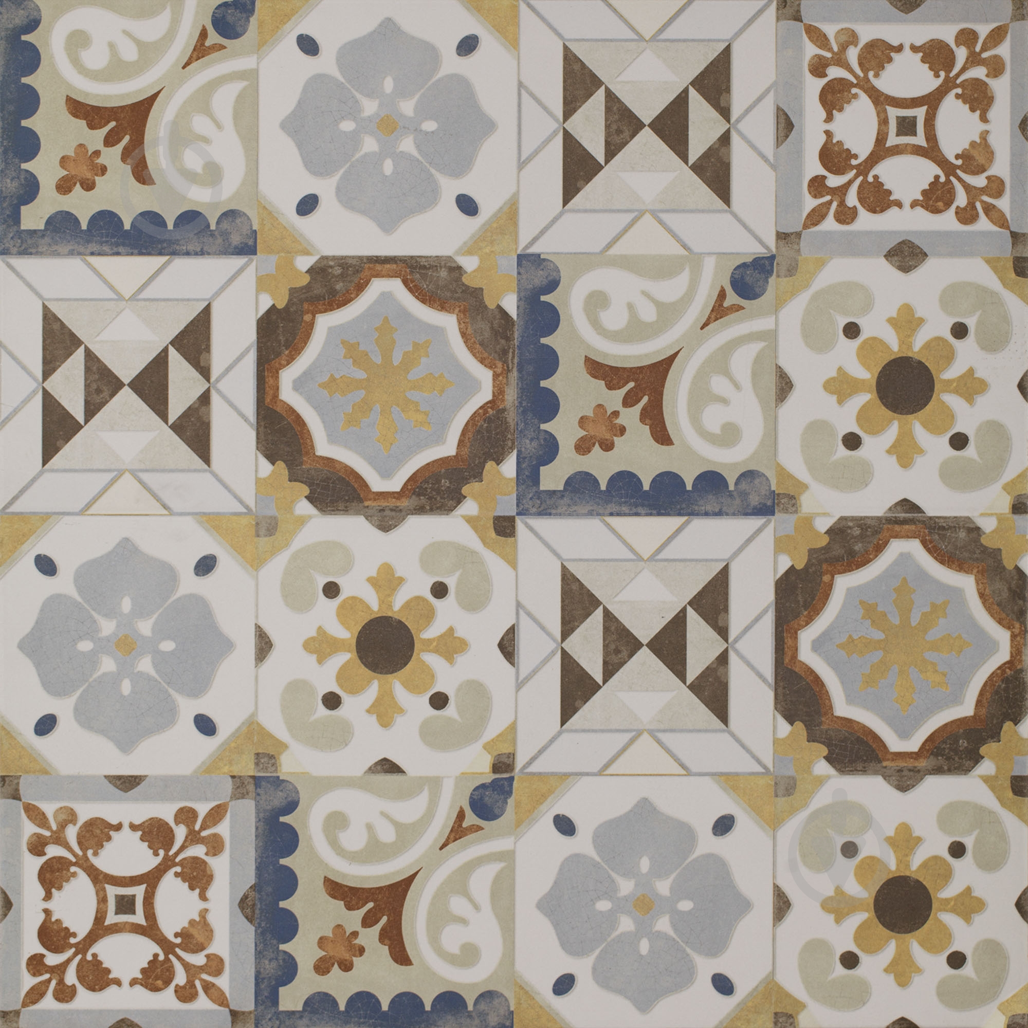 Плитка Ceramika Paradyz Cement grys patchwork mat 60х60 см - фото 1