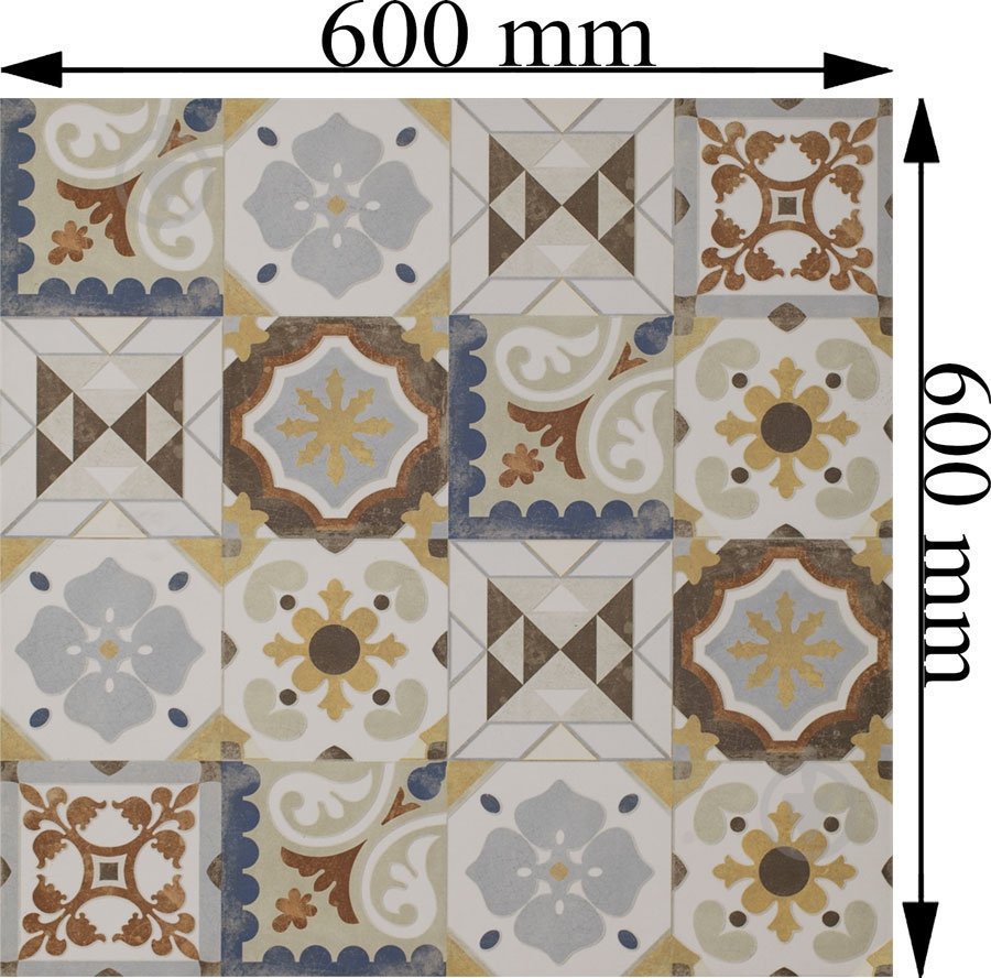 Плитка Ceramika Paradyz Cement grys patchwork mat 60х60 см - фото 2