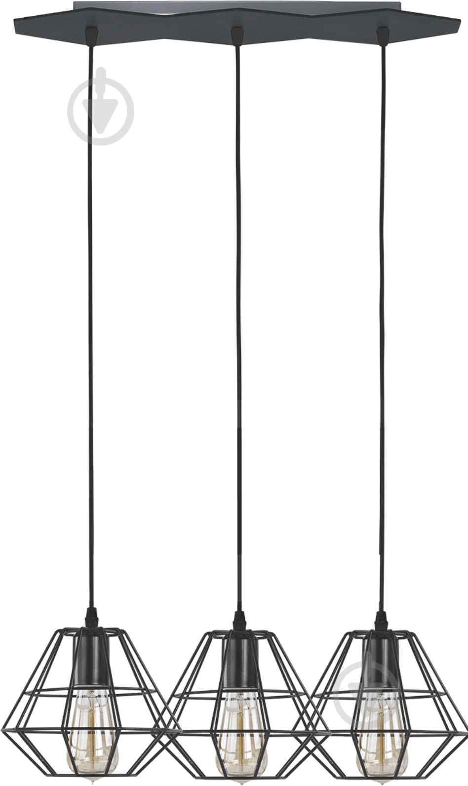 Подвес TK Lighting Diamond 3x60 Вт E27 черный 846 - фото 1