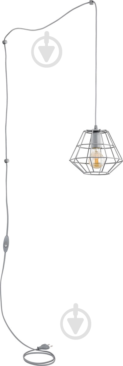 Подвес TK Lighting Diamond 1x60 Вт E27 серый 2201 - фото 1
