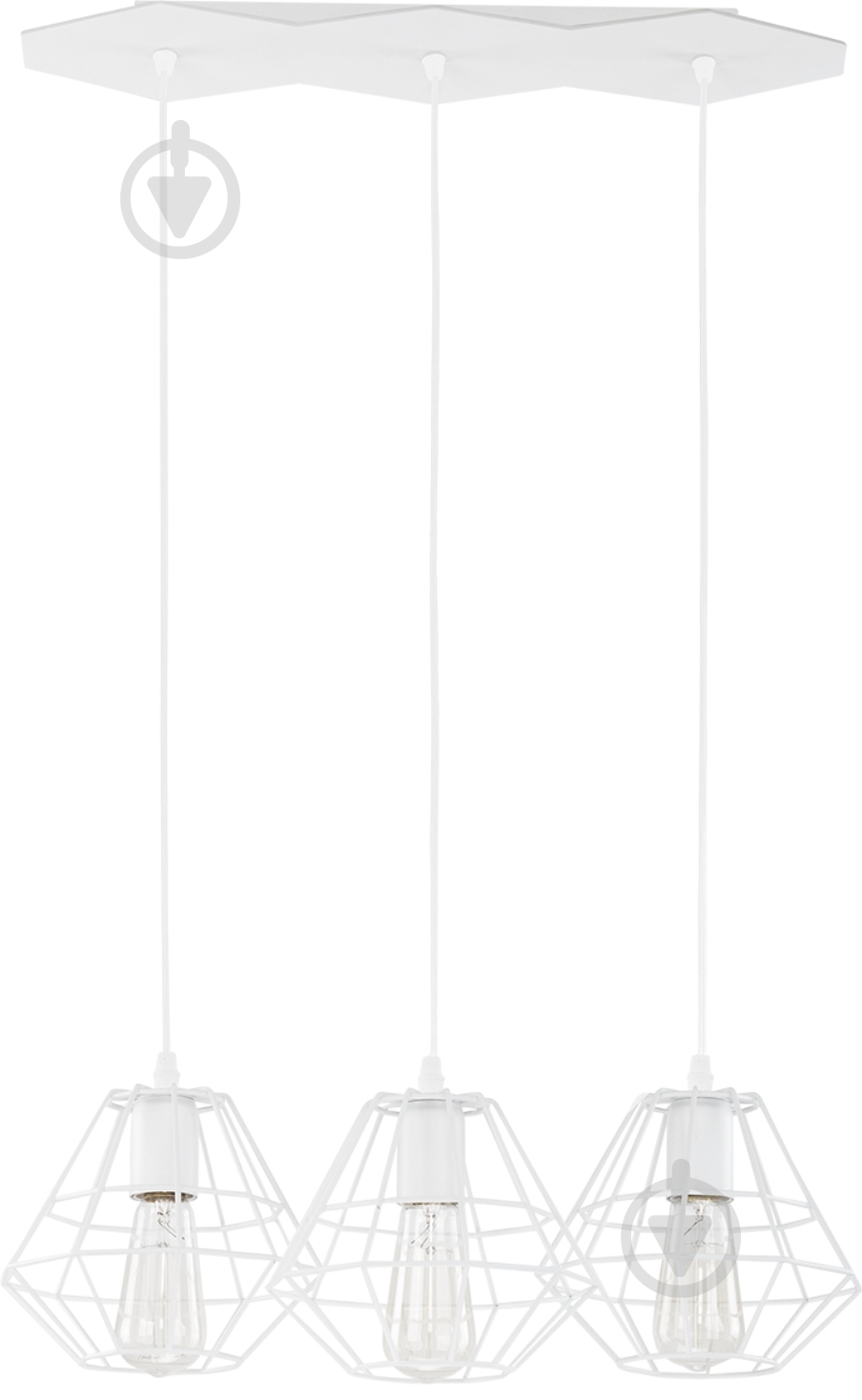Підвіс TK Lighting Diamond 3x60 Вт E27 білий 848 - фото 1