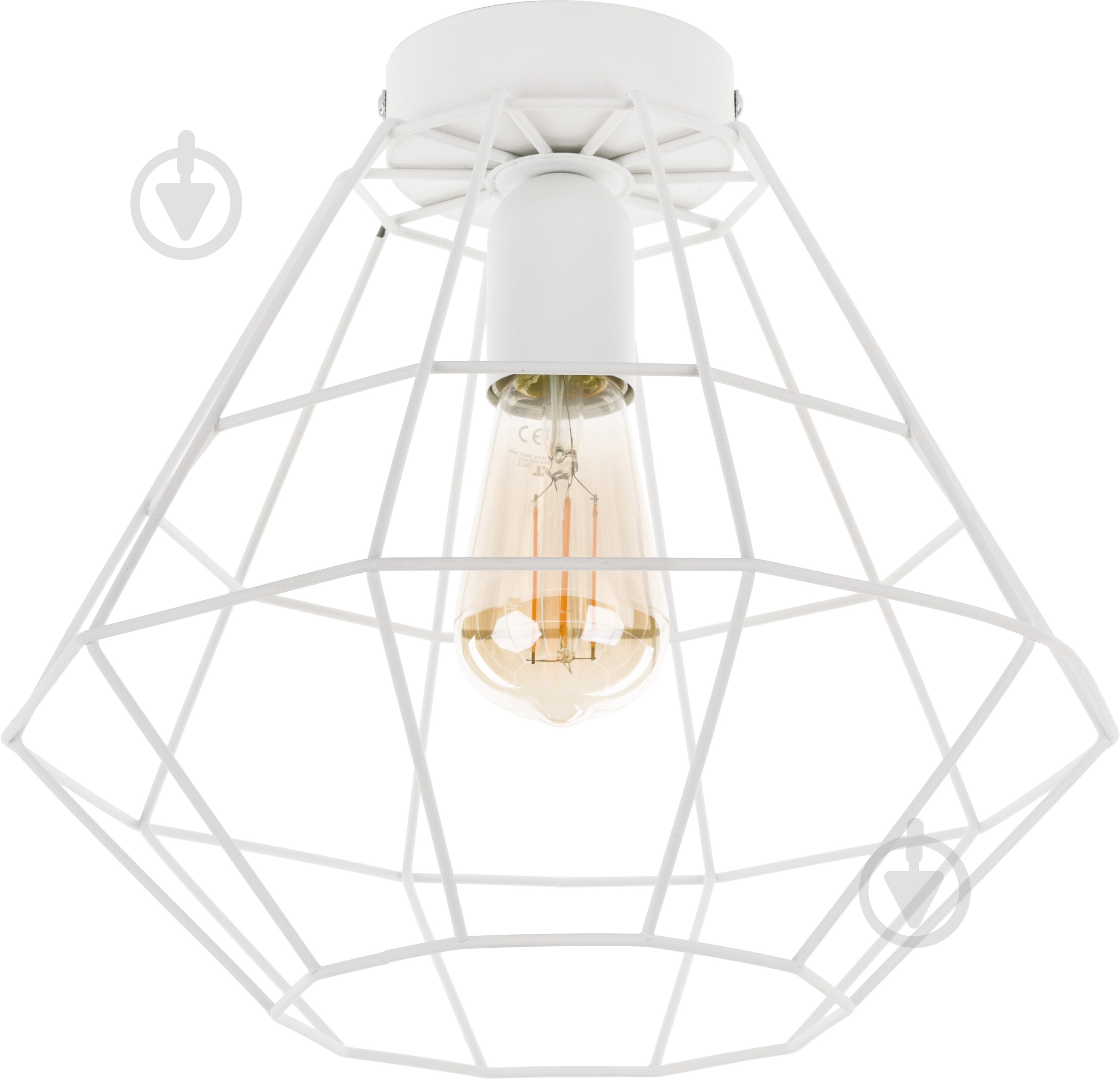 Люстра потолочная TK Lighting Diamond 1x60 Вт E27 белый 2295 - фото 1 Люстра потолочная TK Lighting Diamond 1x60 Вт E27 белый 2295 - фото 1