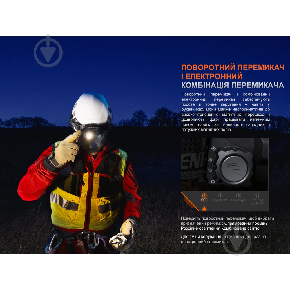 Фонарь налобный Fenix с огнеупорной повязкой 4000 Lm HP35RSAR - фото 7 Фонарь налобный Fenix с огнеупорной повязкой 4000 Lm HP35RSAR - фото 7