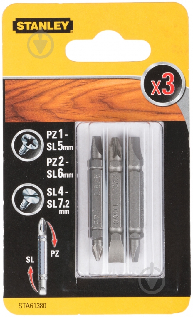 Набор бит Stanley 3 шт. STA61380 - фото 1 Набор бит Stanley 3 шт. STA61380 - фото 1