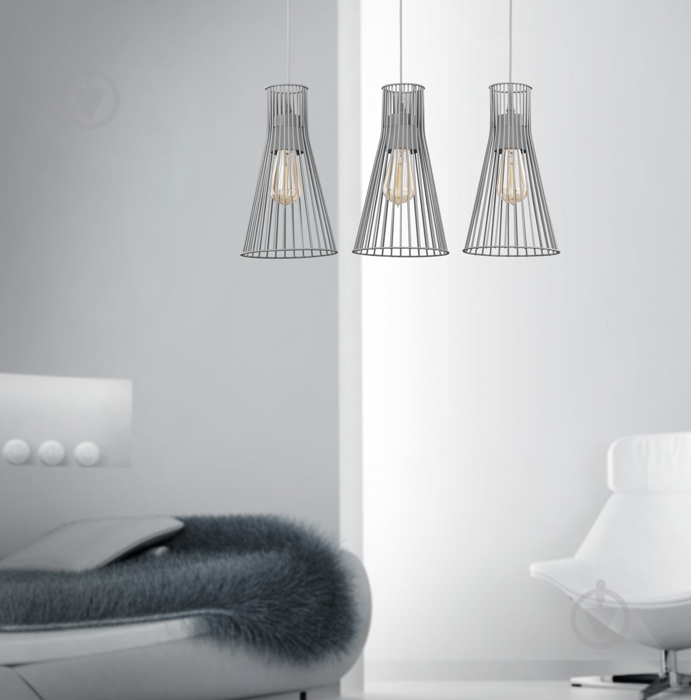 Подвес TK Lighting Vito 3x60 Вт E27 серый 1497 - фото 2