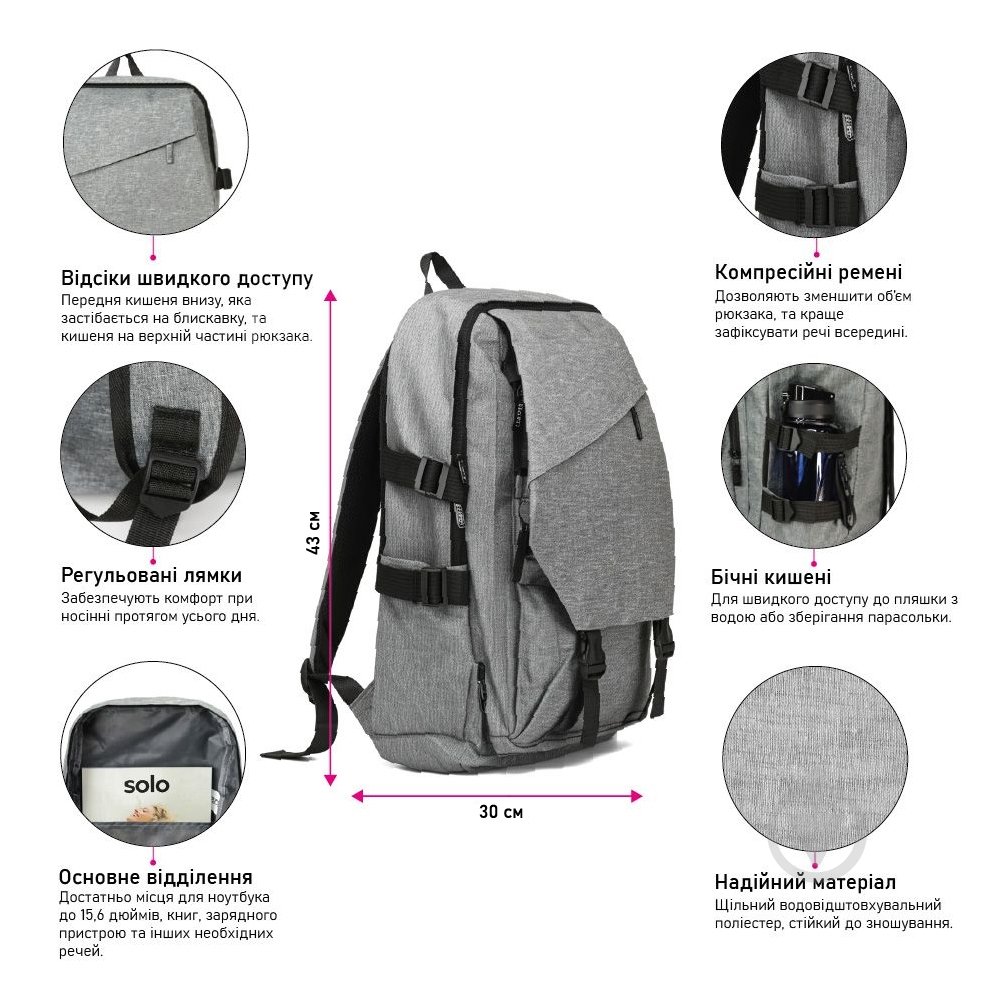 Рюкзак NikiBo Modern чорний - фото 3 Рюкзак NikiBo Modern чорний - фото 3