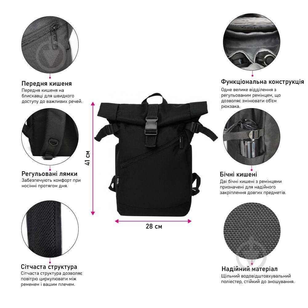 Рюкзак NikiBo Trend черный - фото 3