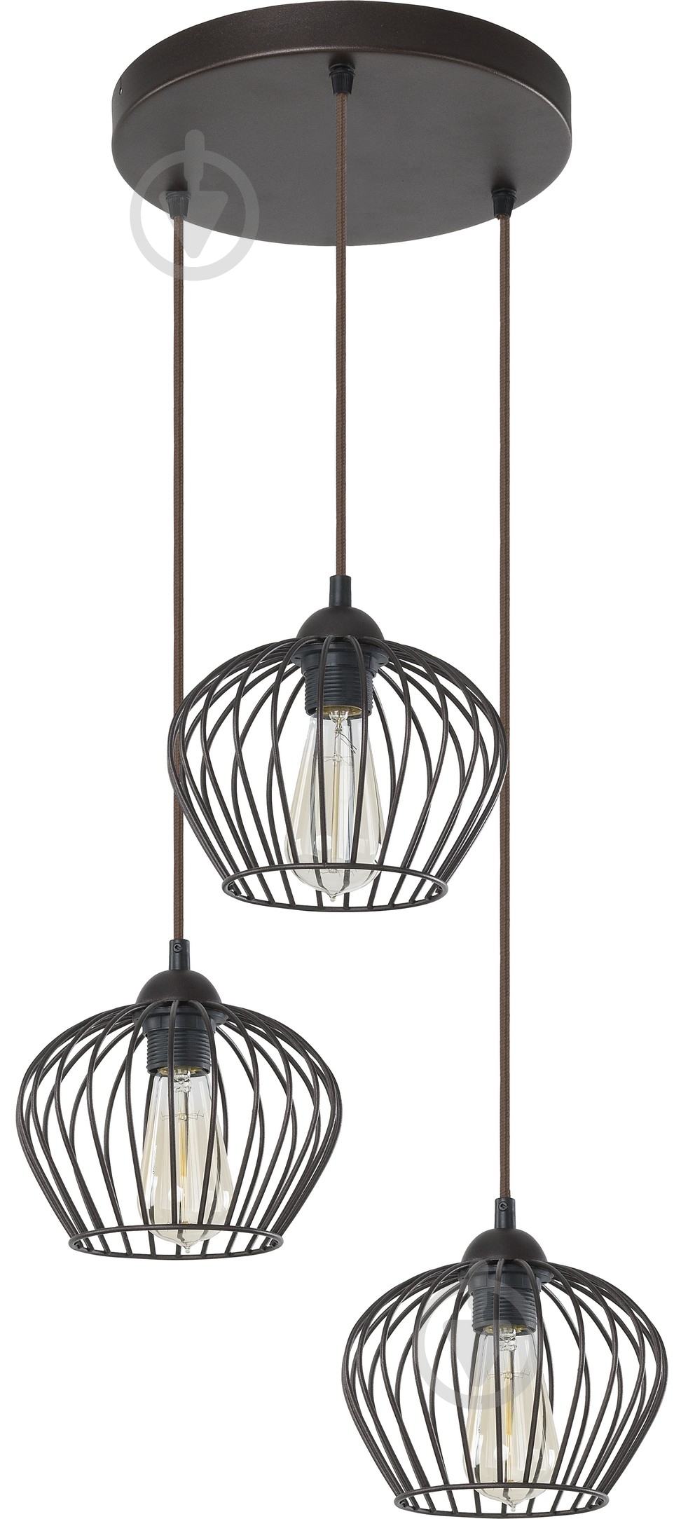 Підвіс TK Lighting Tina 3x60 Вт E27 чорний 1495 - фото 1