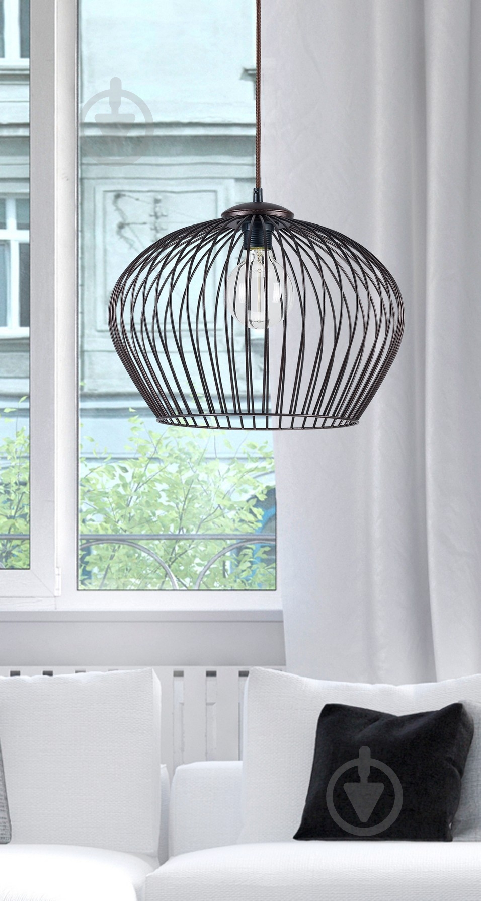 Підвіс TK Lighting Tina 3x60 Вт E27 чорний 1495 - фото 2