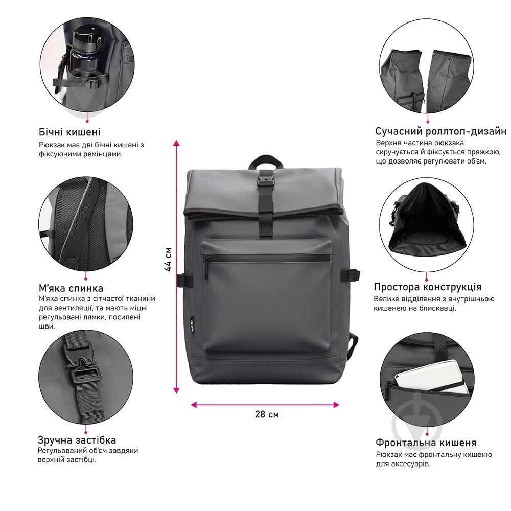 Рюкзак NikiBo Trekker черный - фото 3