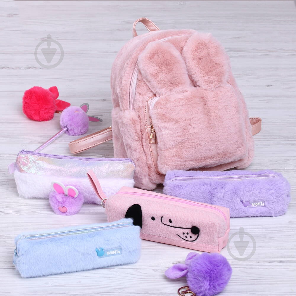 Рюкзак пушистый Soft Touch серый - фото 6