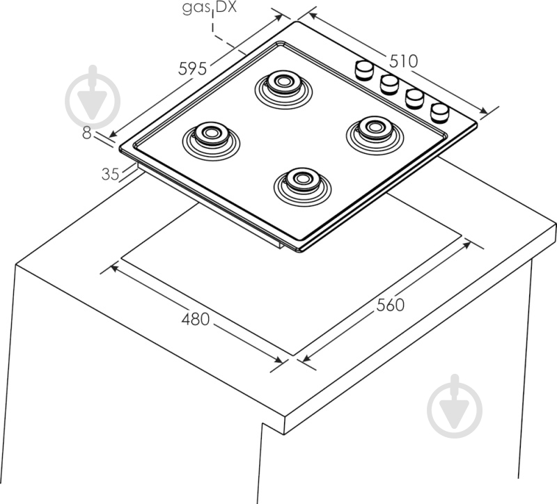 Варочная поверхность газовая Candy CHW6LBB - фото 2