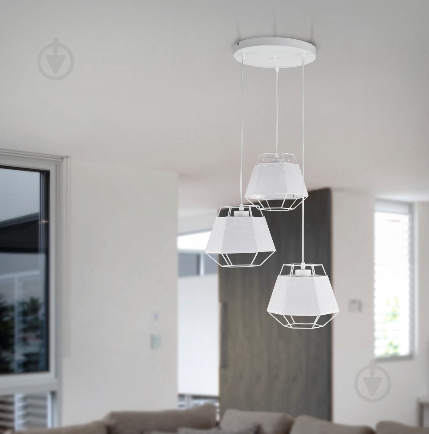 Люстра подвесная TK Lighting Cristal 3x60 Вт E27 белый 1853 - фото 2