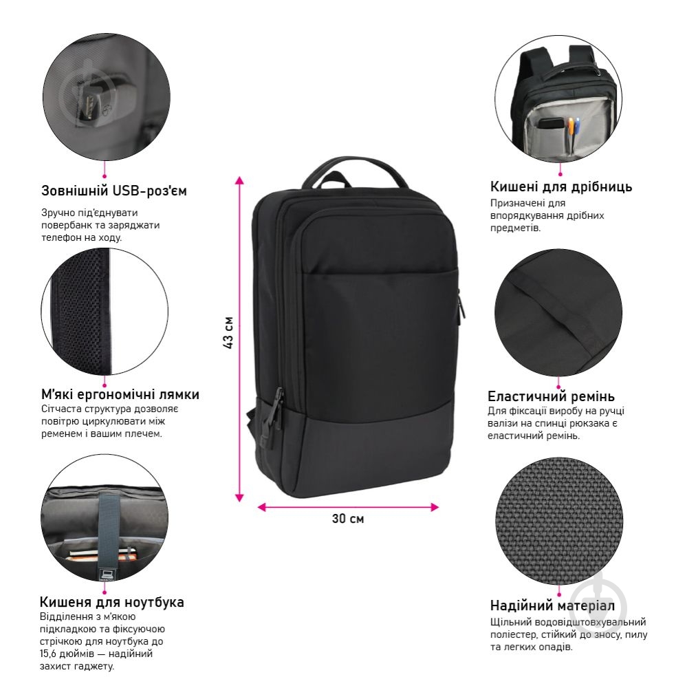 Рюкзак NikiBo Scout черный - фото 3