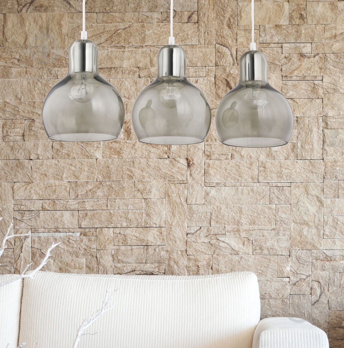 Підвіс TK Lighting Mango 3x60 Вт E27 прозорий/хром 1807 - фото 2