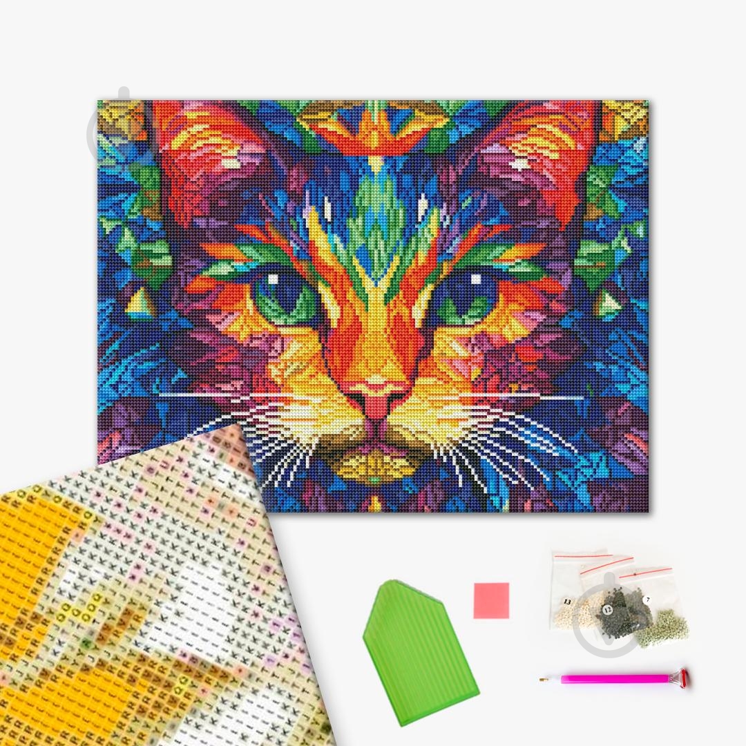 Алмазная мозаика Цветной кот 40x50 см Brushme - фото 1