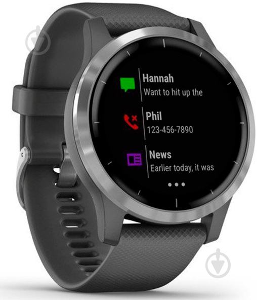 Смарт-часы Garmin Vivoactive 4 Shadow silver/grey (010-02174-03) - фото 2
