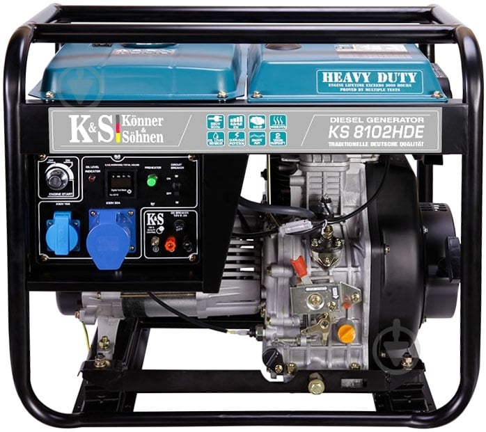 Генератор дизельний Konner&Sohnen Euro II 6 кВт / 6,5 кВт 380 В KS 8102HDE - фото 1 Генератор дизельний Konner&Sohnen Euro II 6 кВт / 6,5 кВт 380 В KS 8102HDE - фото 1