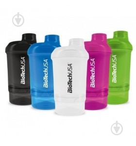 Бутылка спортивная BioTechUSA Wave+ Nano shaker Panther Black 300 мл - фото 1