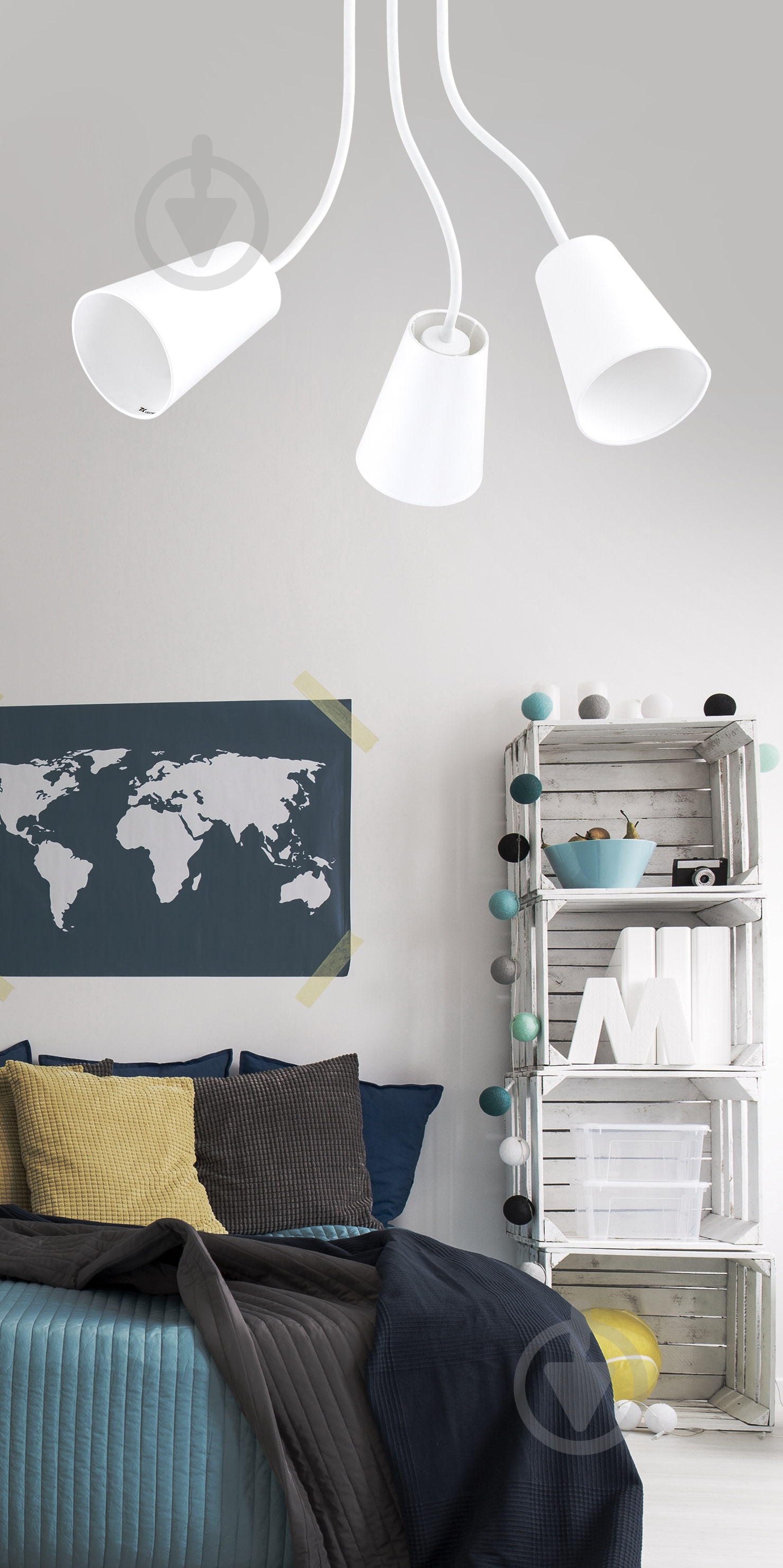 Люстра потолочная TK Lighting Wire 3x60 Вт E27 белый 2097 - фото 2