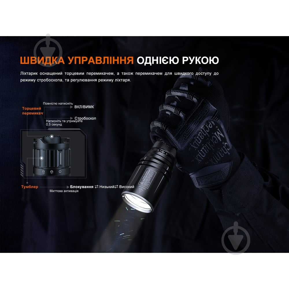 Фонарь тактический Fenix лазерный 500 Lm TK30R - фото 8