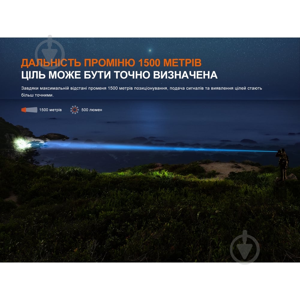 Фонарь тактический Fenix лазерный 500 Lm TK30R - фото 6