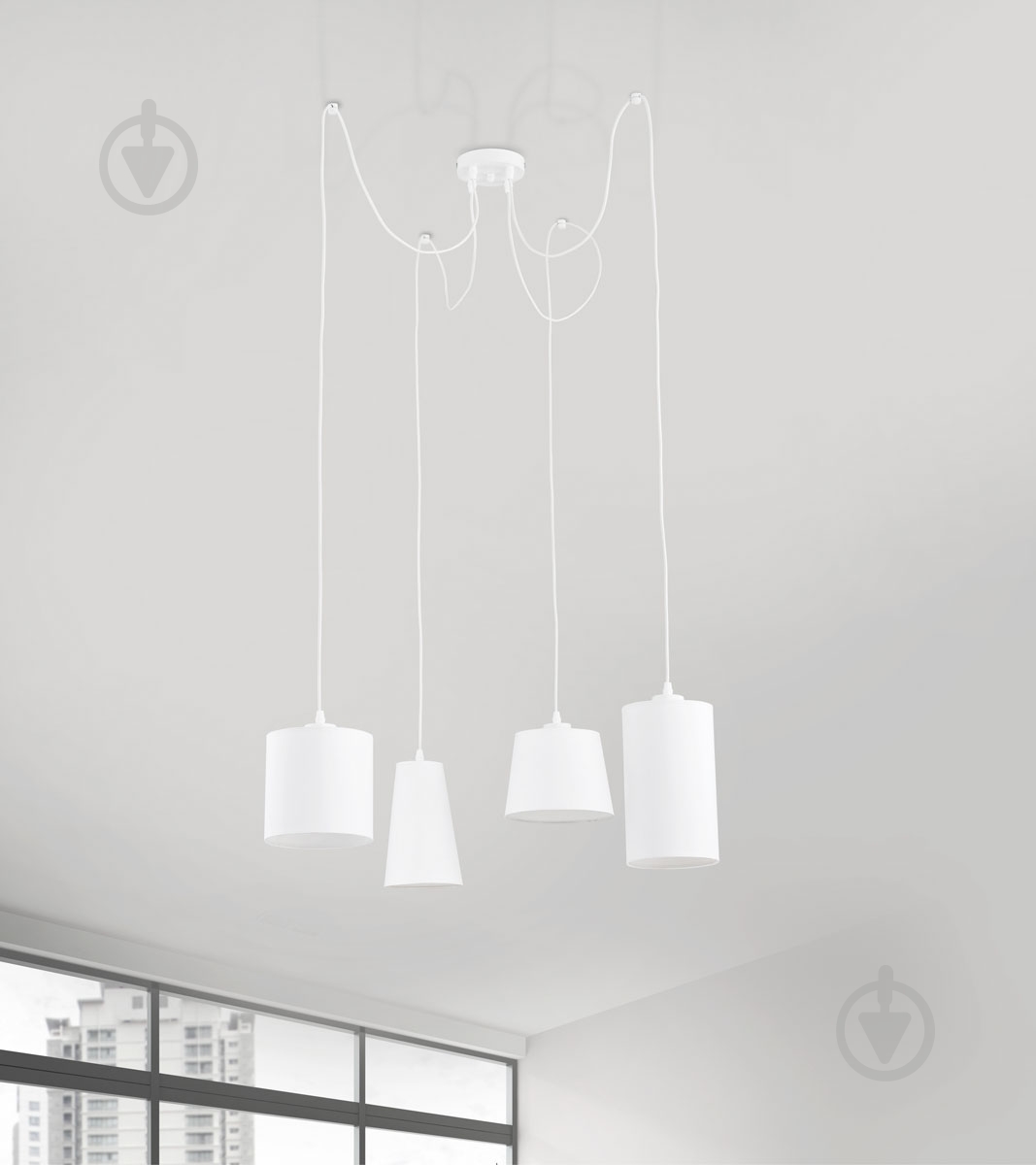 Люстра подвесная TK Lighting Ben 4x60 Вт E27 белый 1551 - фото 2
