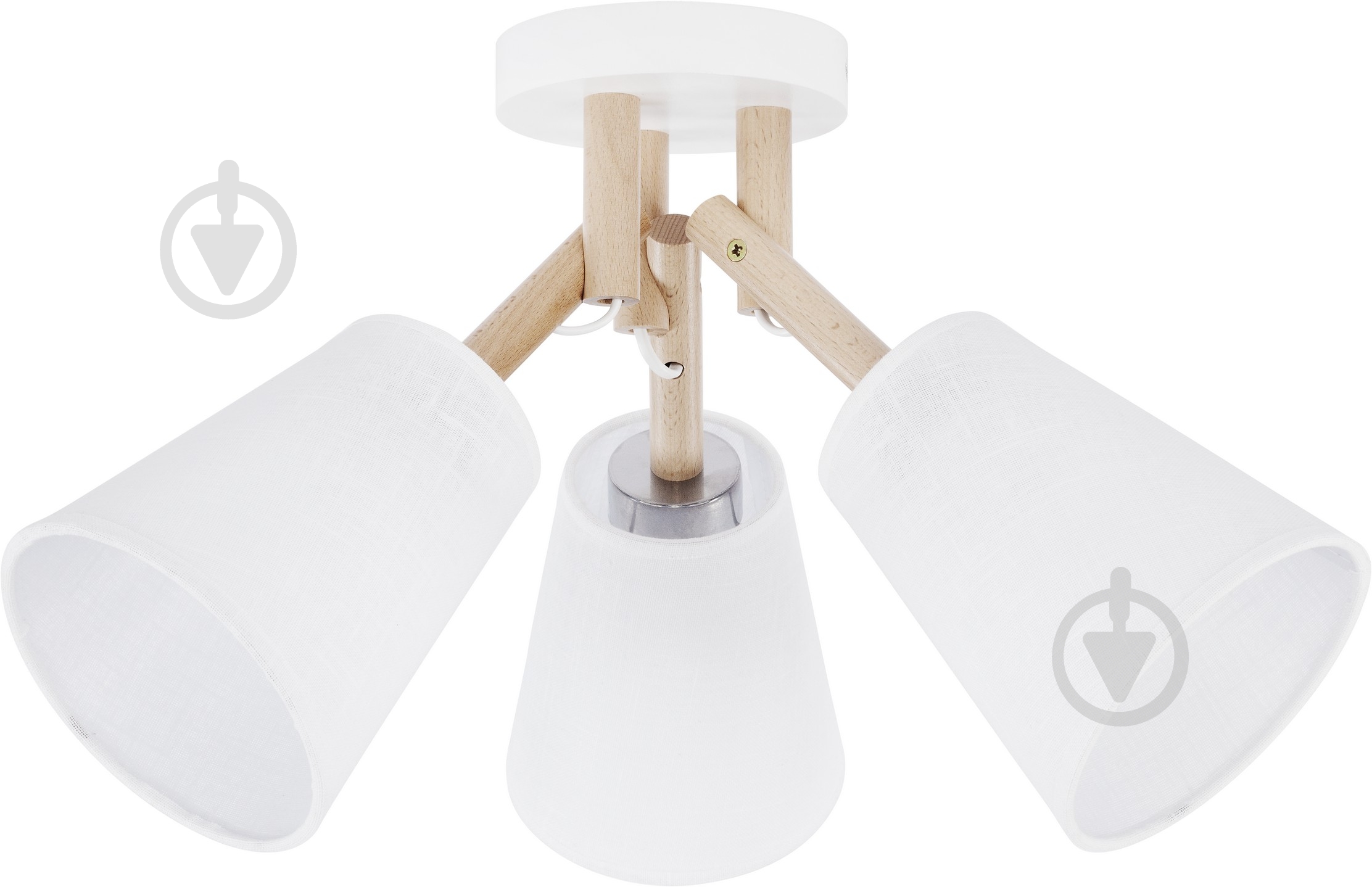 Люстра стельова TK Lighting Vaio 3x60 Вт E27 білий/дерево 665 - фото 1 Люстра стельова TK Lighting Vaio 3x60 Вт E27 білий/дерево 665 - фото 1