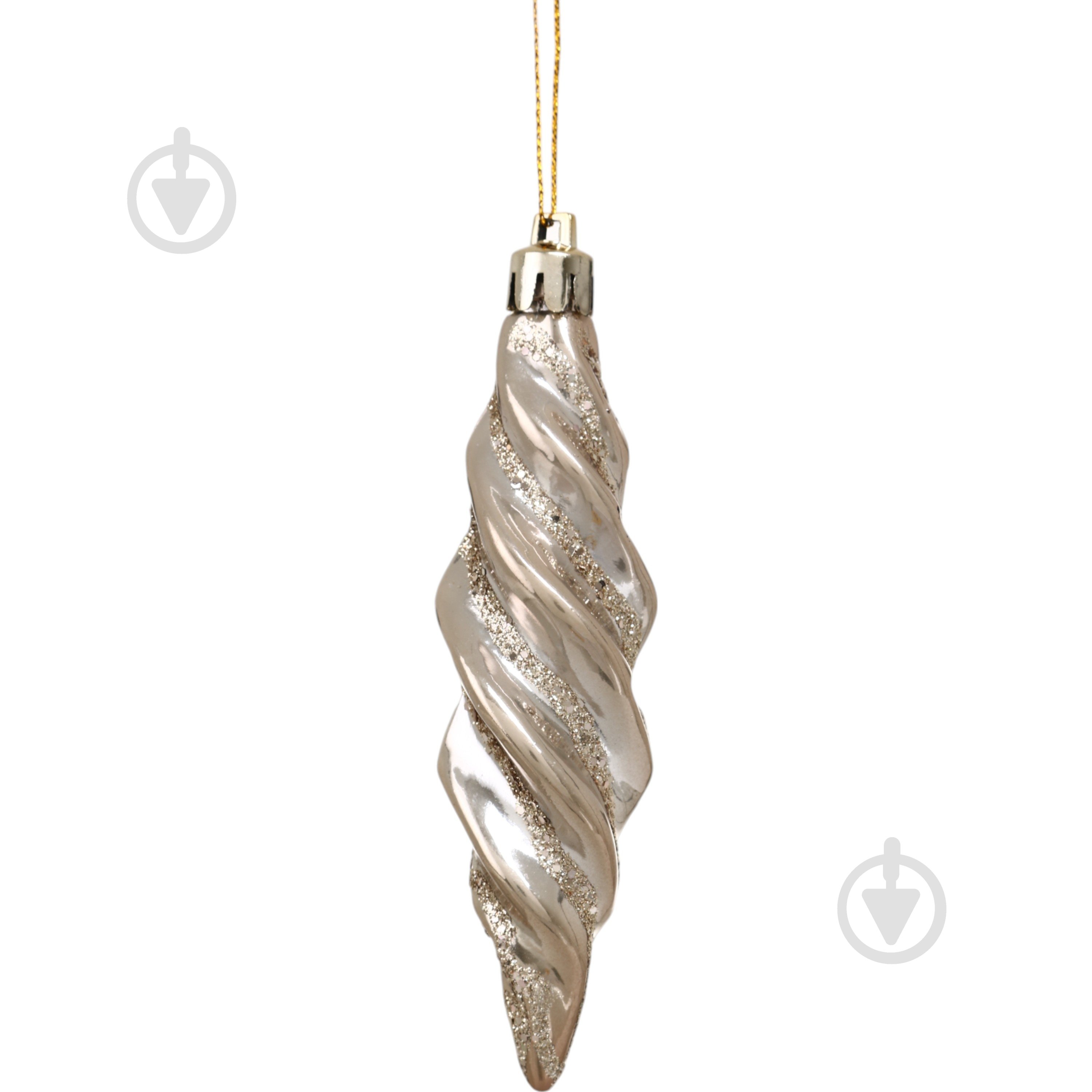 Набір підвісок куля/бурулька/дзиґа шампань d 60 мм 3 шт./уп. - фото 2