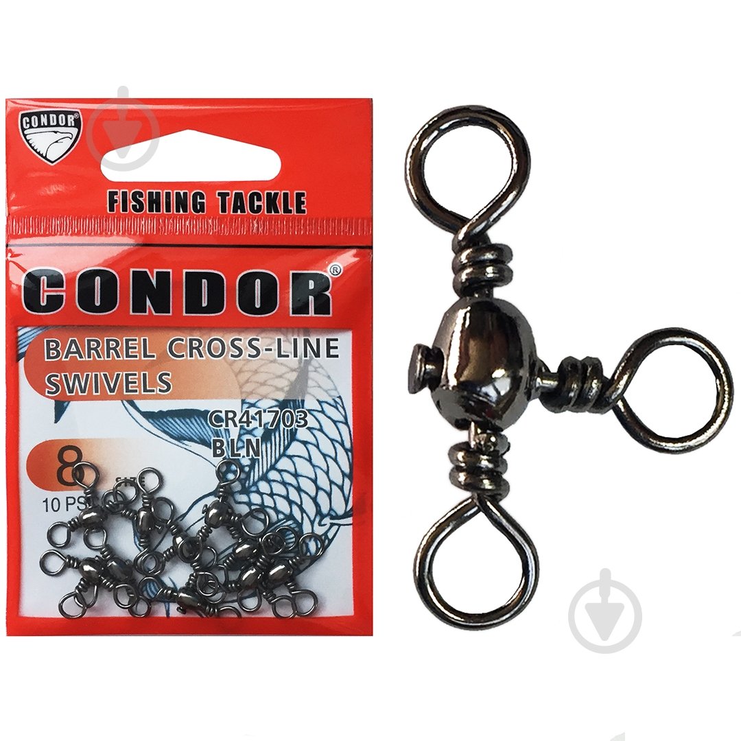 Вертлюг Condor 20 кг тройной 8.0 size/10 шт. - фото 1 Вертлюг Condor 20 кг тройной 8.0 size/10 шт. - фото 1