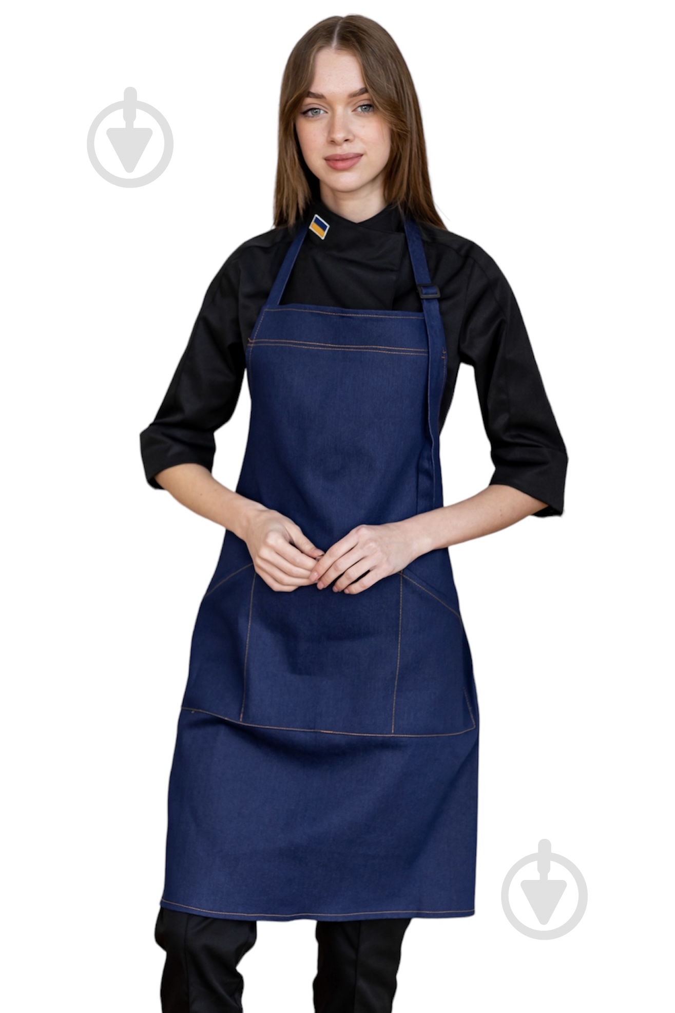 Фартук с нагрудником Lux-Form 0003 Левис р. универсальный джинс - фото 1