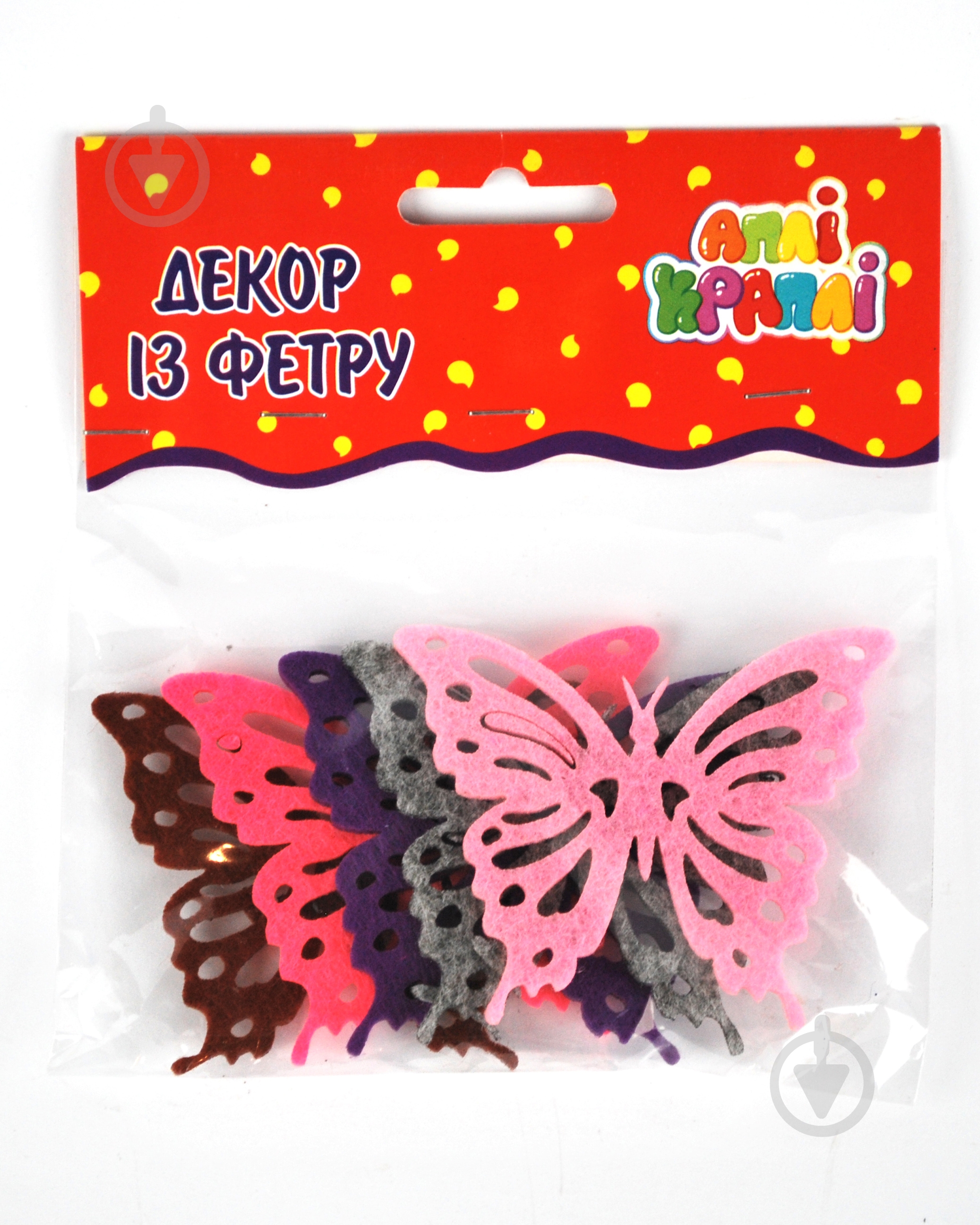 Декор Аплі Краплі из фетра Бабочки №12 - фото 1