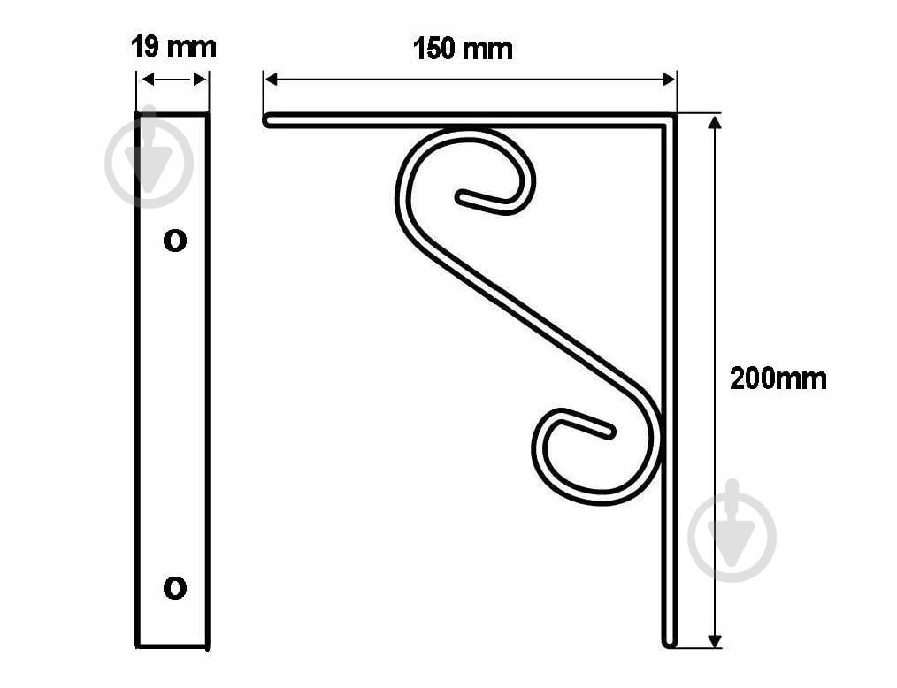 Кронштейн Larvij L7642WH Прованс 150x200 мм білий - фото 2