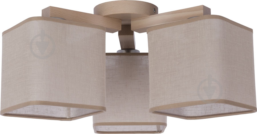 Люстра стельова TK Lighting Nadia 3x60 Вт E27 бук/льон 2652 - фото 1