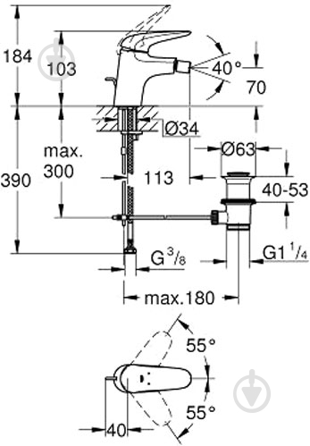 Смеситель для биде Grohe Wave 2015 32288001 - фото 2