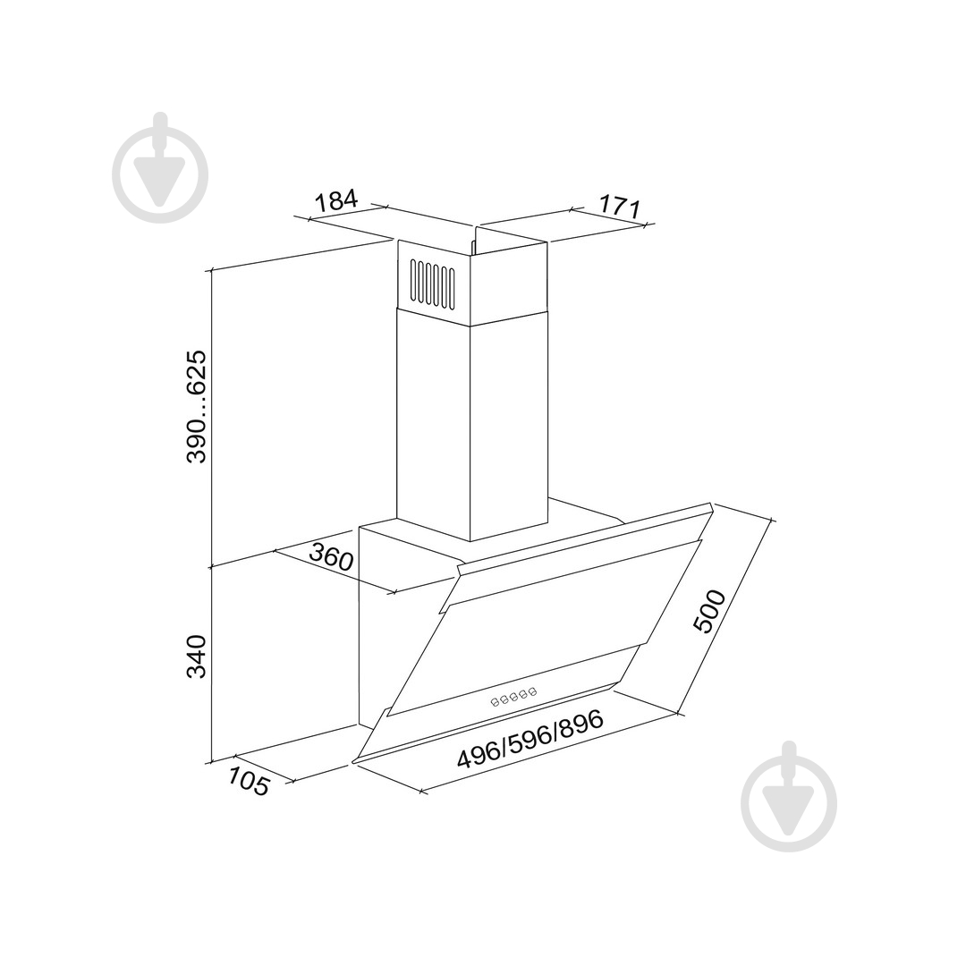 Витяжка Eleyus Focus 1000 60 BL - фото 11