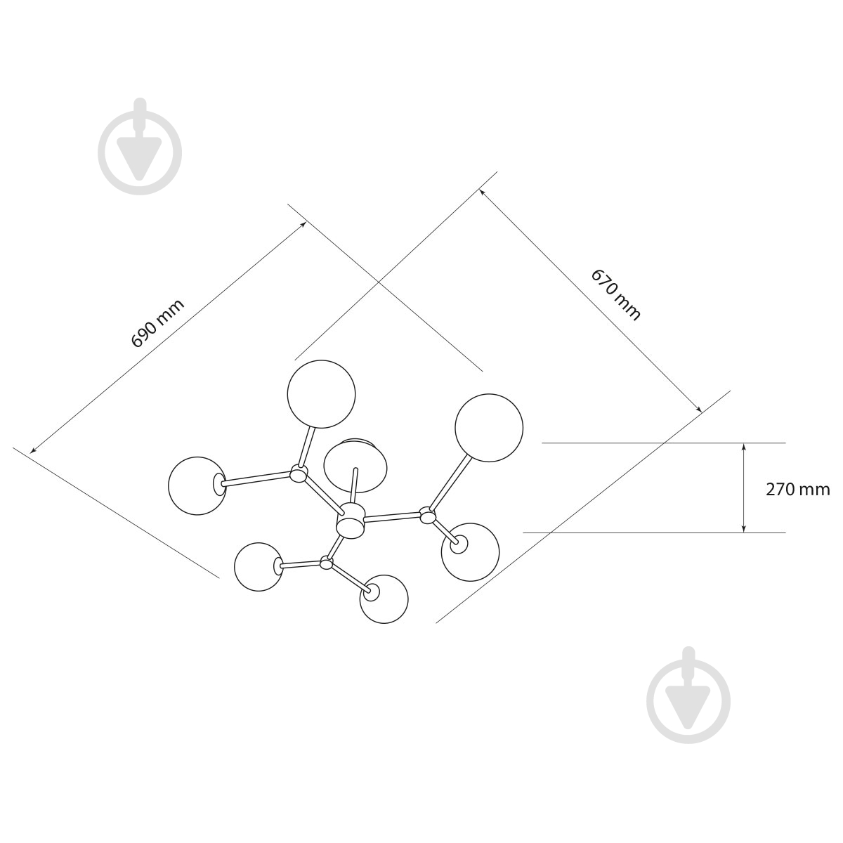 ВИТРИНА! Люстра LIGHT SET Malva 6xG9 черный - фото 8
