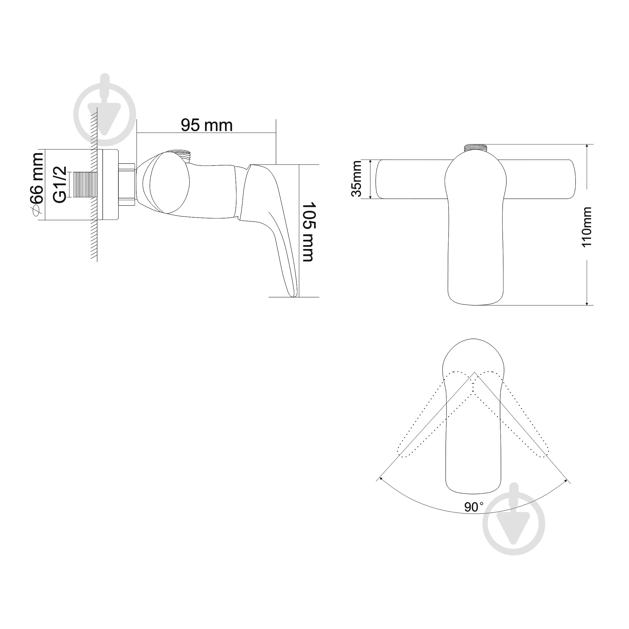 Смеситель для душа RJ Flora RBZ072-5 - фото 2 Смеситель для душа RJ Flora RBZ072-5 - фото 2