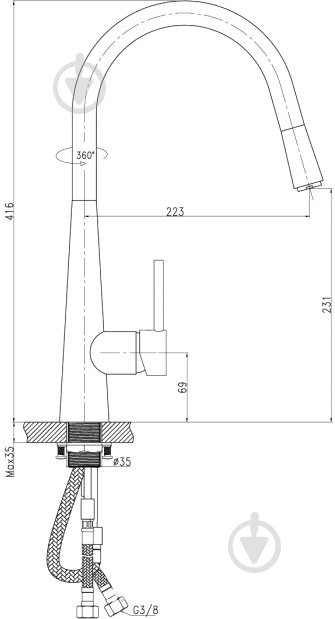 Смеситель для кухни Koller Pool Design Plus DS0600 - фото 2 Смеситель для кухни Koller Pool Design Plus DS0600 - фото 2