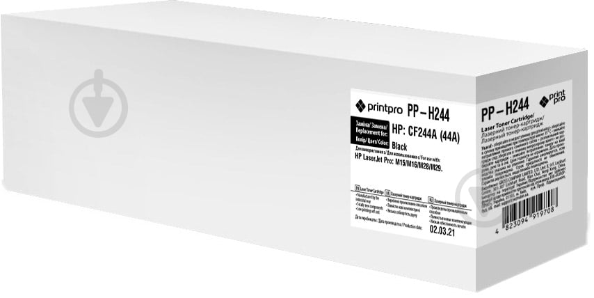 Картридж PrintPro HP CF244A (44A) (PP-H244) black - фото 1