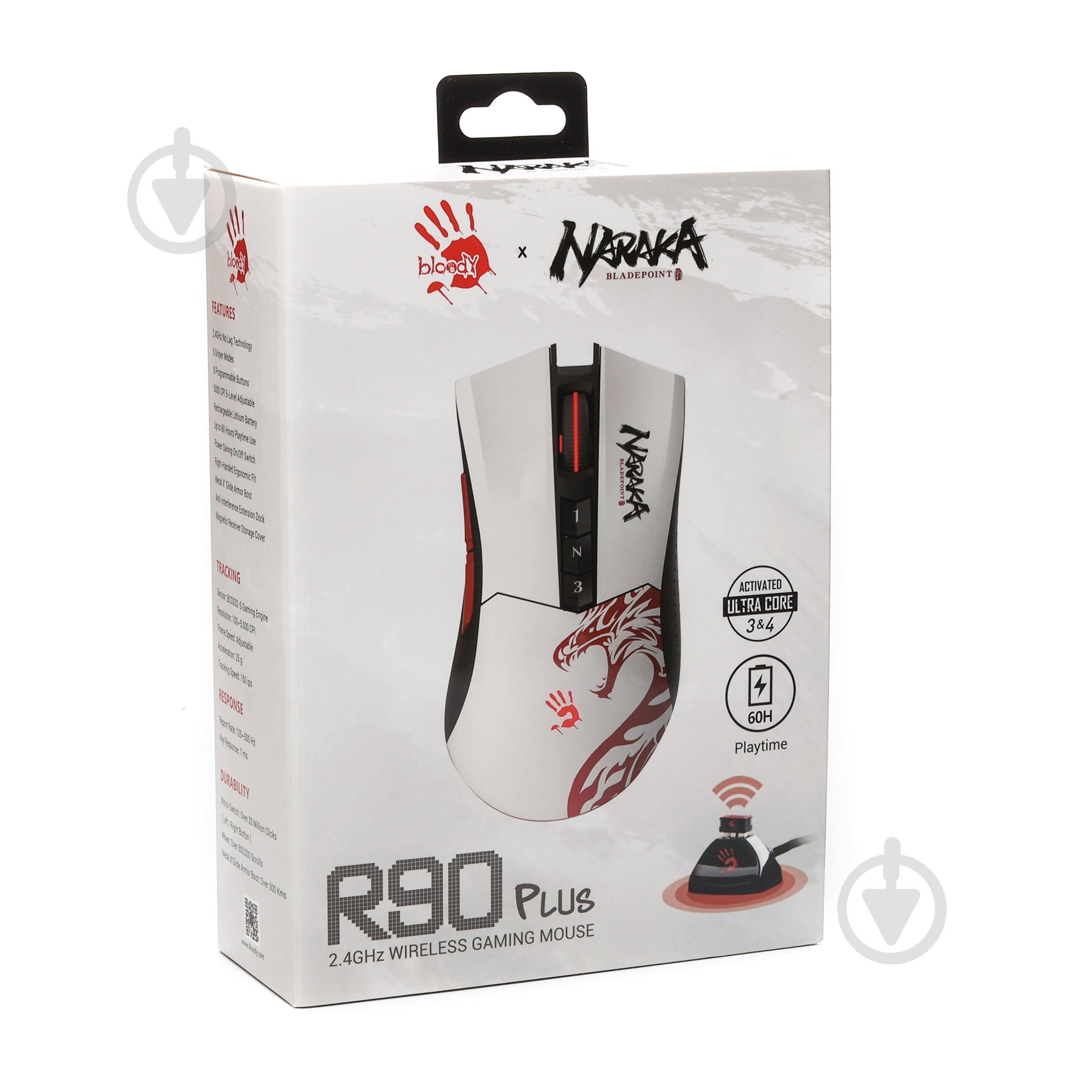 Мышка беспроводная BLOODY игровая white (R90 Plus (Naraka)) - фото 8